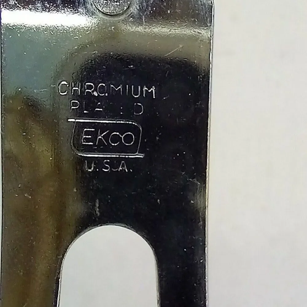 Ekco Blue Dutch Tulip Carving Fork-Chromium Plated Steel-Vintage-USA Made